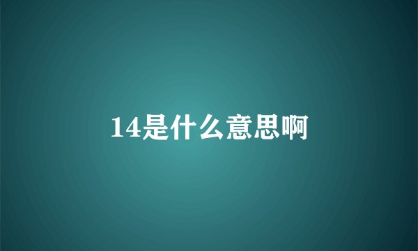14是什么意思啊