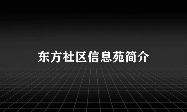 东方社区信息苑简介