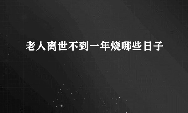 老人离世不到一年烧哪些日子