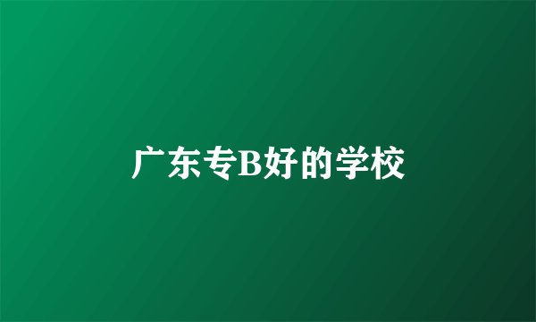 广东专B好的学校
