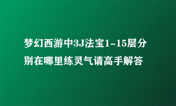 梦幻西游中3J法宝1-15层分别在哪里练灵气请高手解答