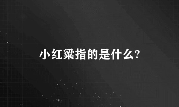 小红粱指的是什么?