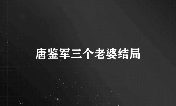 唐鉴军三个老婆结局