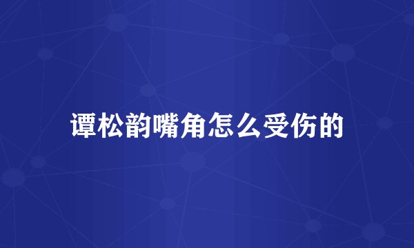 谭松韵嘴角怎么受伤的