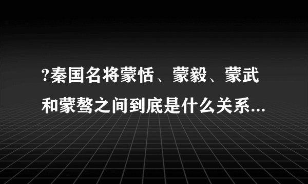 ?秦国名将蒙恬、蒙毅、蒙武和蒙骜之间到底是什么关系 有什么联系