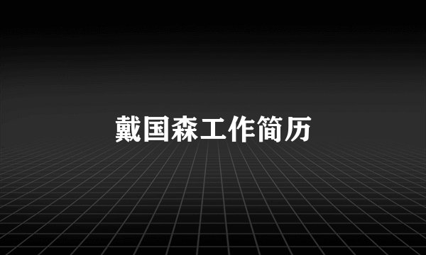 戴国森工作简历