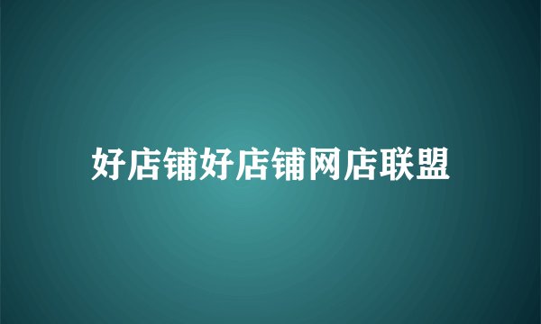 好店铺好店铺网店联盟