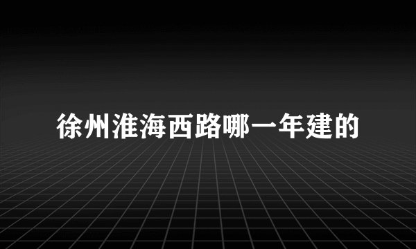 徐州淮海西路哪一年建的