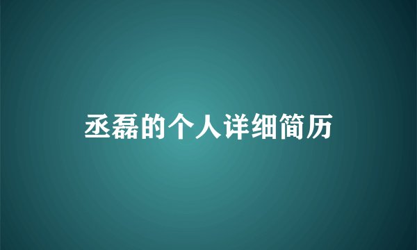 丞磊的个人详细简历