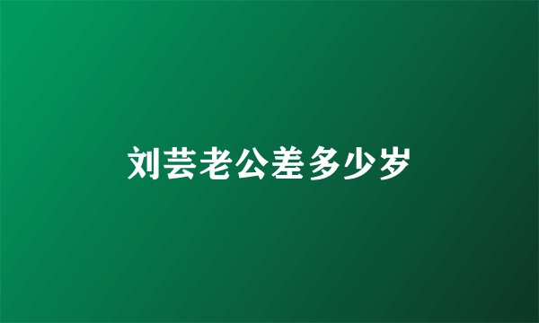刘芸老公差多少岁