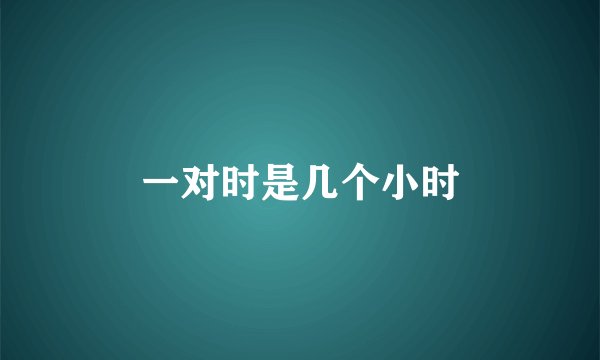 一对时是几个小时