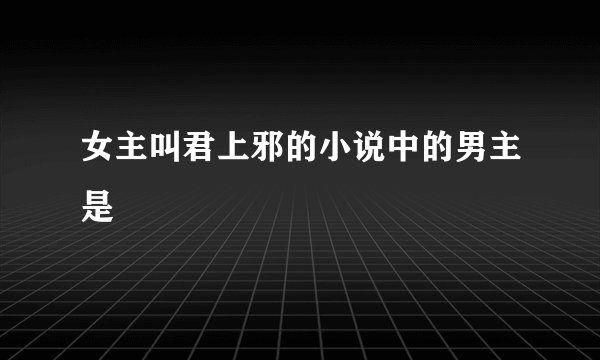 女主叫君上邪的小说中的男主是