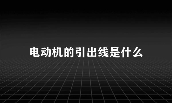 电动机的引出线是什么