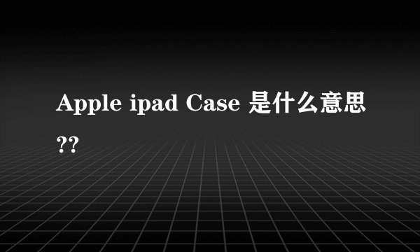 Apple ipad Case 是什么意思??