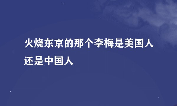 火烧东京的那个李梅是美国人还是中国人