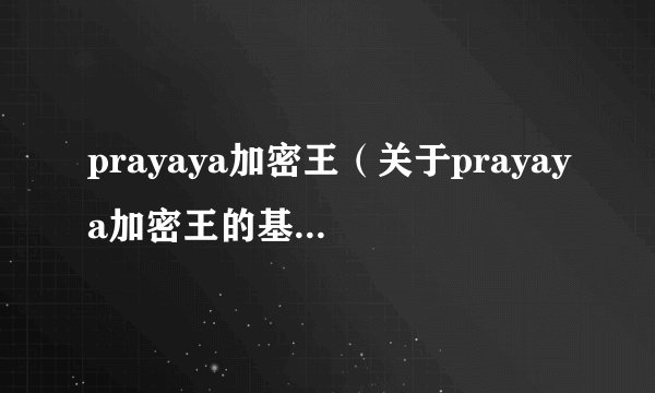 prayaya加密王（关于prayaya加密王的基本详情介绍）