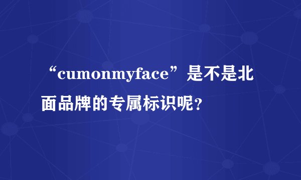 “cumonmyface”是不是北面品牌的专属标识呢？
