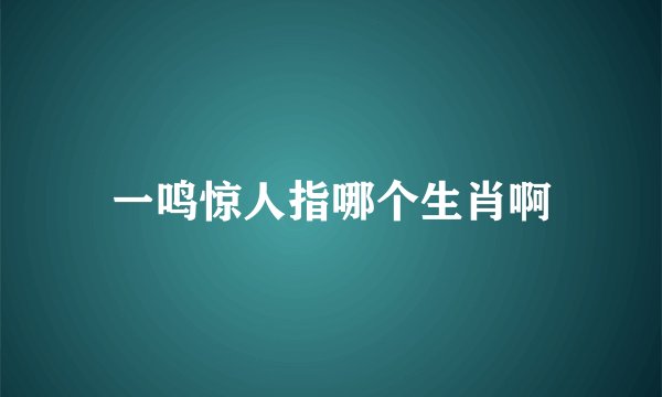 一鸣惊人指哪个生肖啊