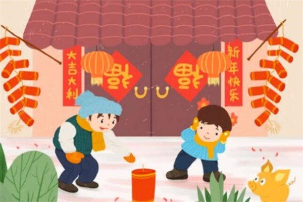 新年放鞭炮写一段话