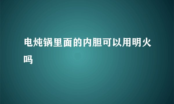 电炖锅里面的内胆可以用明火吗