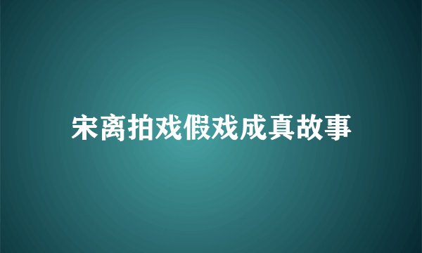 宋离拍戏假戏成真故事