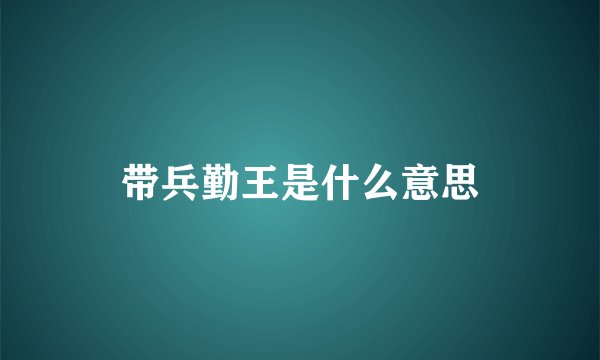 带兵勤王是什么意思