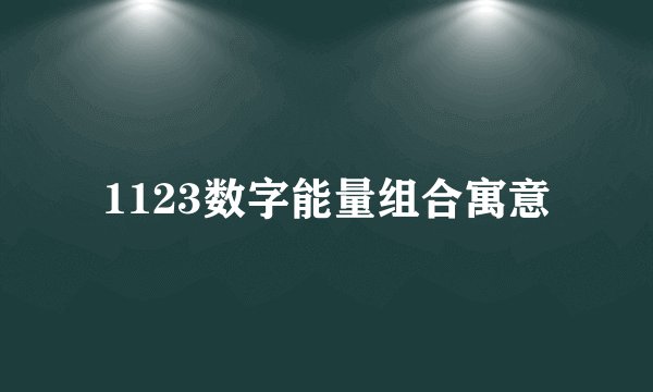 1123数字能量组合寓意