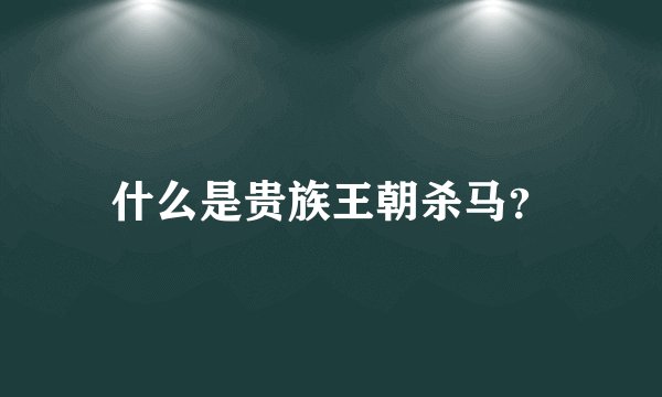 什么是贵族王朝杀马？