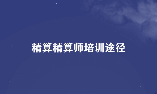 精算精算师培训途径