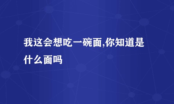 我这会想吃一碗面,你知道是什么面吗
