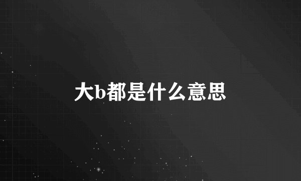 大b都是什么意思