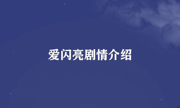 爱闪亮剧情介绍