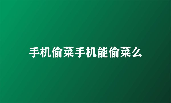 手机偷菜手机能偷菜么