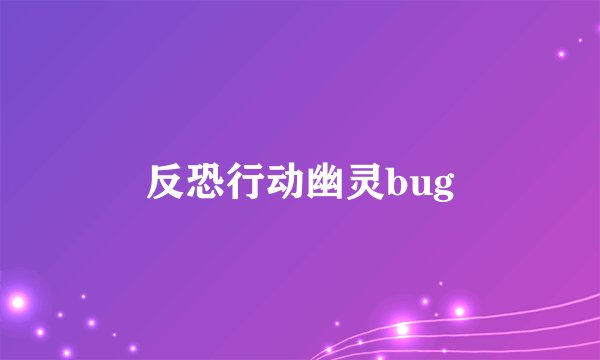 反恐行动幽灵bug
