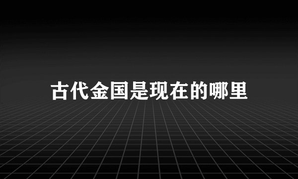 古代金国是现在的哪里