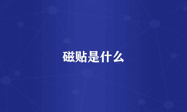 磁贴是什么
