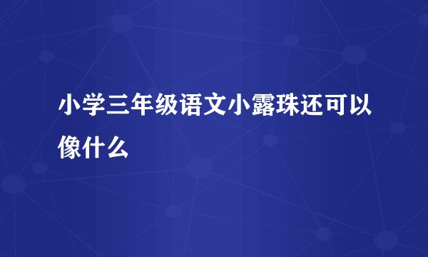 小学三年级语文小露珠还可以像什么