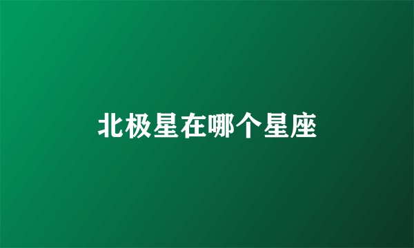 北极星在哪个星座
