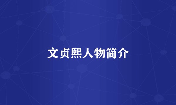 文贞熙人物简介