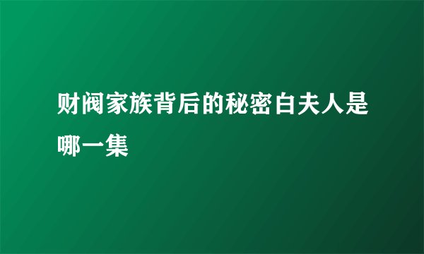 财阀家族背后的秘密白夫人是哪一集