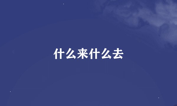 什么来什么去