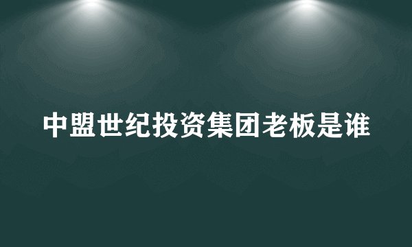 中盟世纪投资集团老板是谁