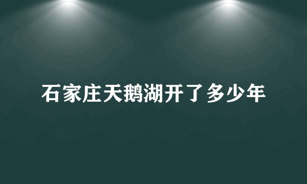 石家庄天鹅湖开了多少年