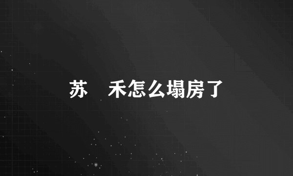 苏袀禾怎么塌房了