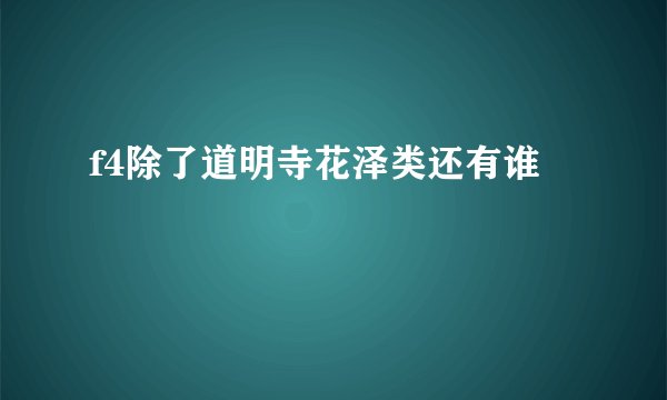 f4除了道明寺花泽类还有谁