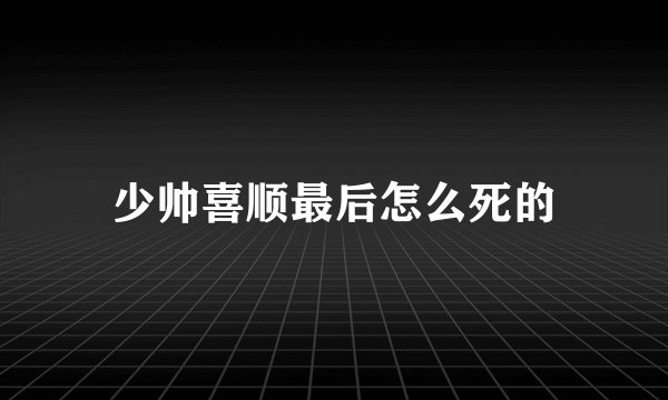 少帅喜顺最后怎么死的