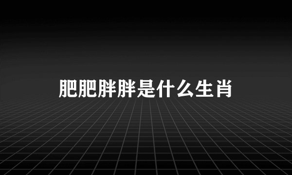 肥肥胖胖是什么生肖