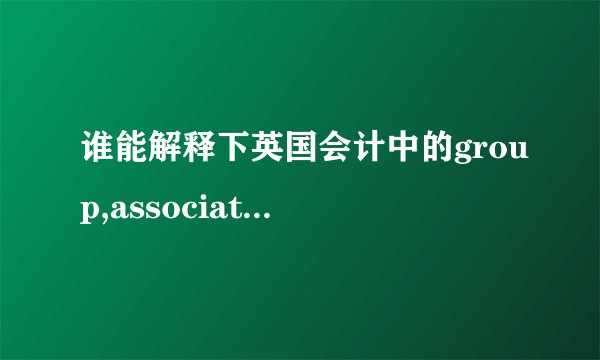 谁能解释下英国会计中的group,associate和joint venture的具体概念和...