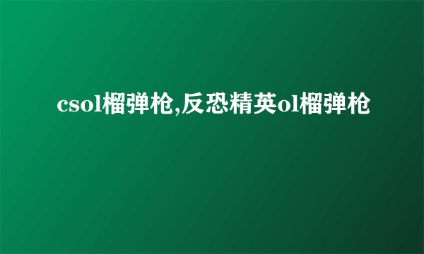 csol榴弹枪,反恐精英ol榴弹枪