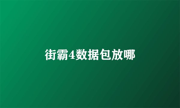 街霸4数据包放哪